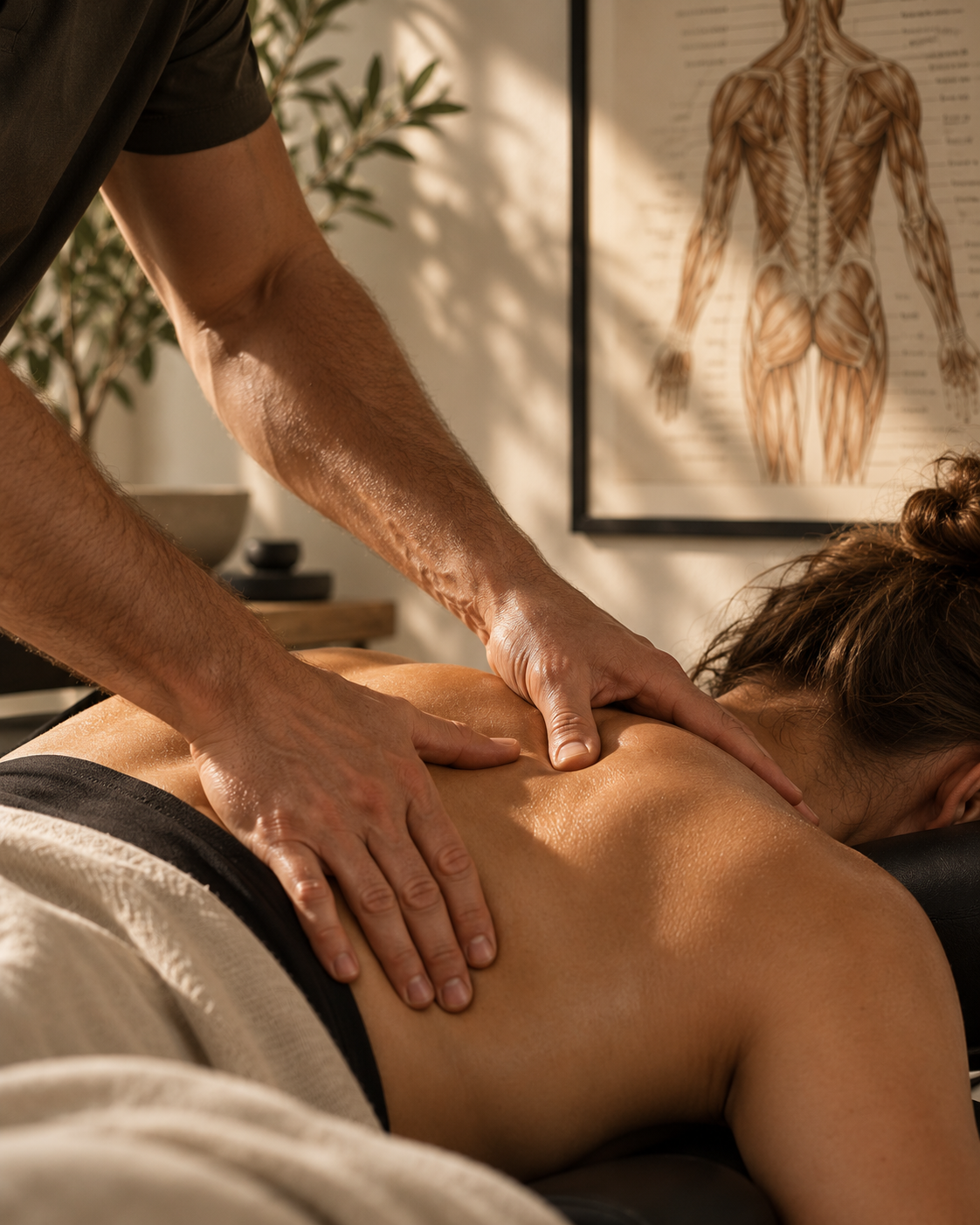 warm hands on back therapy